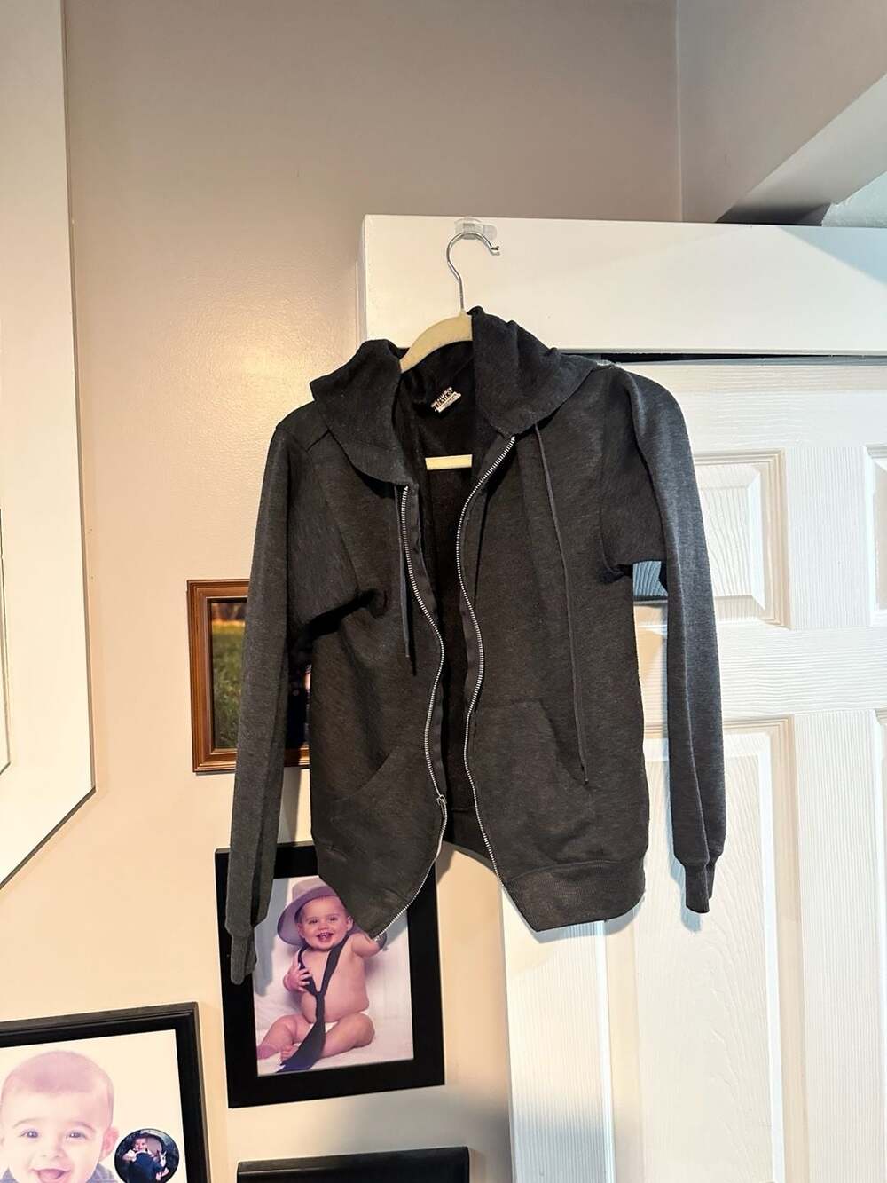 Open Trails Men's Charcoal Grey Fleece-Lined Zip-Up Hoodie